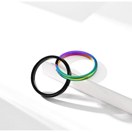 Lightning Offers Steampunk Double Colors Double Circles Cross Paired Rings Changeable Titanium Stainless Steel Man Women Jewelry