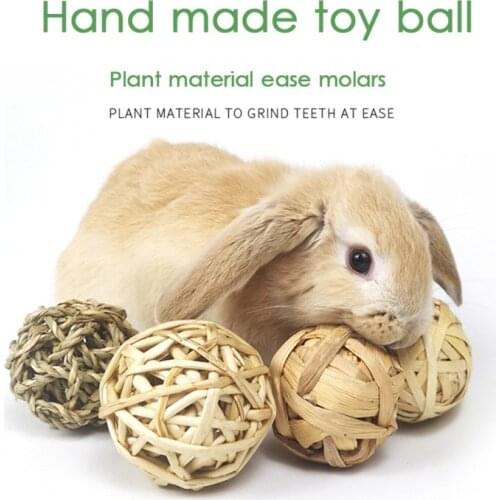 Natural Small Animal Toys Activity Chew Toys Rabbits Bird Hamster Play Rattan Interative Balls Pet Supplies