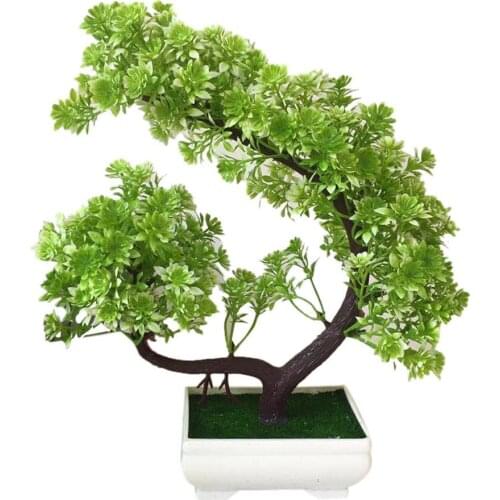 2021 New 1pc Artificial Flower Pine Plant Bonsai Garden DIY Holiday Party For Home Desktop Decor Artificial Bonsai With Pot