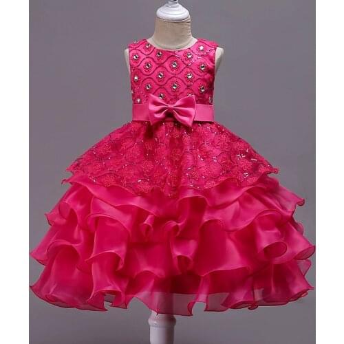 New Medium and Big Childrens Ruffle Dress Skirt Children Bow Dress Kids Dresses for Girls