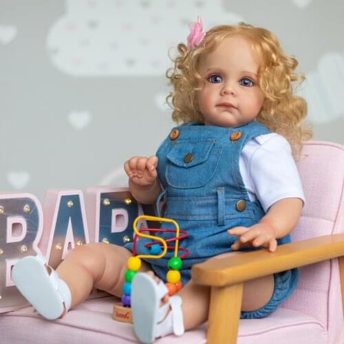NPK 60CM Rooted Long Curly hair Handmade Maggie High Quality Reborn Toddler Detailed Lifelike Painting Collectible Art Do
