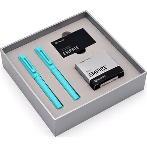 Kaco Sky Plastic Hollow Out Clip EF Fountain Pen Ink Set with 0.5mm Black Ink Rollerball Pen Luxury Business Office Gift Set