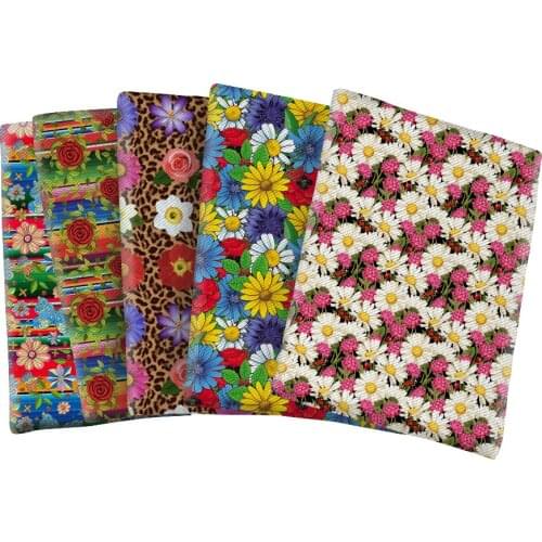 Polyester Cotton Printed Beautiful Flowers and Plants Fabric for Kids Clothes Curtain Cushion Cover DIY Sewing 50*145