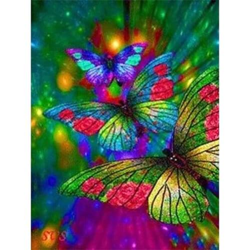 Full Square&Round Drill 5D Diamond Embroidery Butterfly DIY Diamond Painting Animals Mosaic Cross Stitch Decoration Home LK1
