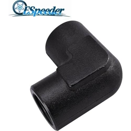 ESPEEDER 3/8NPT To 3/8 NPT Thread 90 Degree Conversion Connector Pipe Fuel Oil Hose End Aluminum Fitting Adapter Car Parts