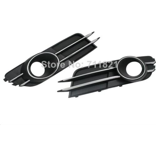 Front Fog Light Grille With Car Styling Chrome Line Accent Cutout Version For Audi A6 C7