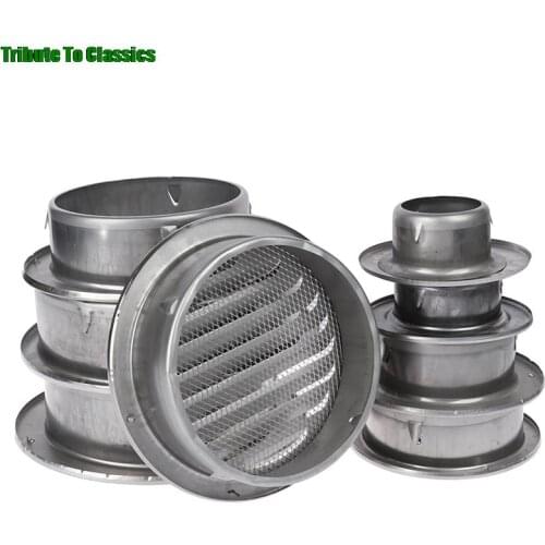 70/80/100/120MM Stainless Steel Exterior Wall Air Vent Grille Round Ducting Ventilation Grilles