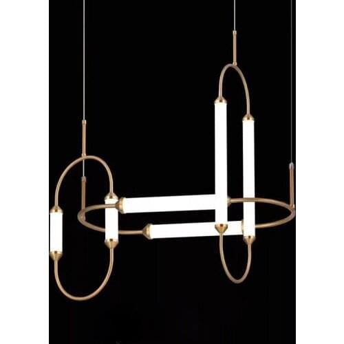 Modern Luxury Gold White Pendant Lamp Chandelier Living Room Bedroom Bedside Lighting Fixture LED Suspension Lamps PA0553
