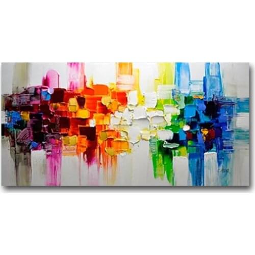 Modern Abstract Oil Paintings Hand Painted on Canvas Textured 3D Wall Art for Living Room Wall Décor Colorful Art for Bedroom