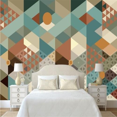 Custom modern 3d photo non-woven wallpaper 3d mural wallpaper simple abstract geometric triangular wallpaper mural home decor