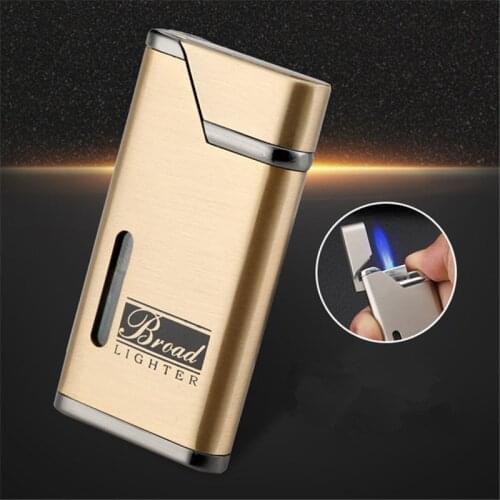 Jet Torch Lighter Turbo Metal Lighter Windproof Butane Inflated Gasoline Cigarette Cigar Visible Gas Window Lighters Outdoor