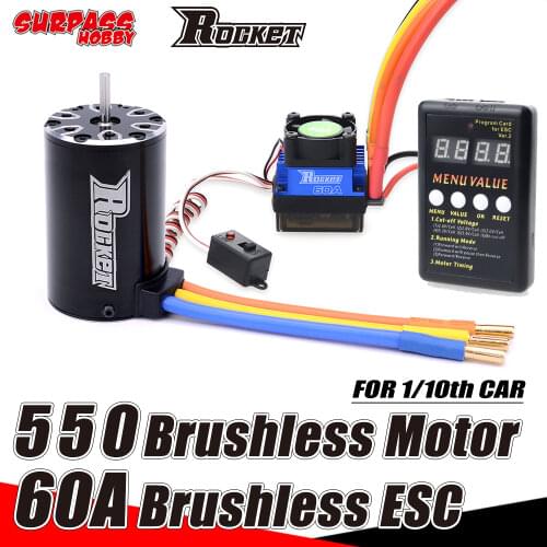 SURPASS HOBBY Rocket Sensorless Brushless Motor 550 4300KV 3800KV 3500KV Brushless ESC 60A For 1/10 Rc Car traxxas HSP Wltoys