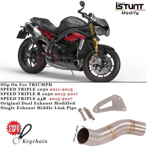 Motorcycle Exhaust For TRIUMPH SPEED TRIPLE 1050 triple speed r 1050 SPEED TRIPLE 94R Modified Single Exhaust Middle Link Pipe