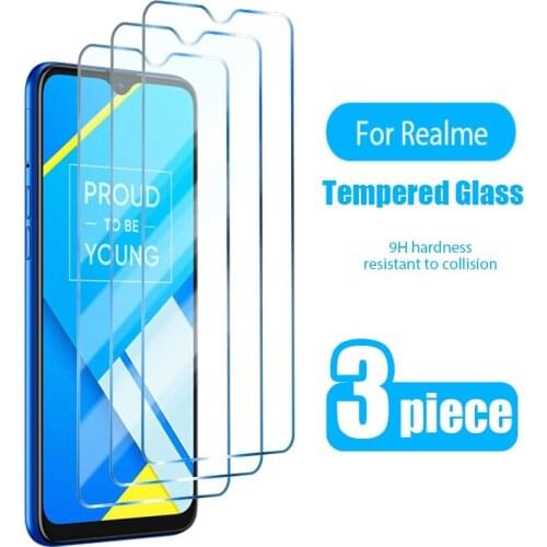 3PCS Tempered Glass for Realme XT C3 C11 C17 C21 X50 X50M X2 Pro 5G Q Screen protector for Realme 6 7 8 Pro 5G 6i X7 7i 6S glass
