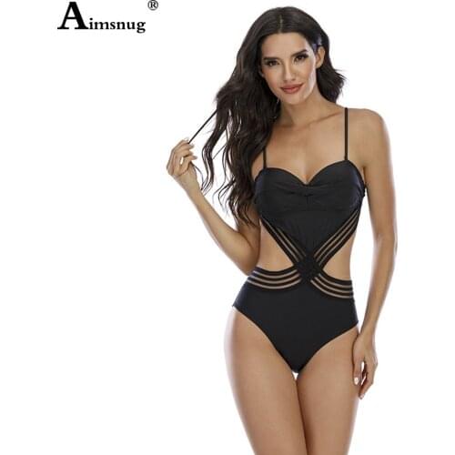 Women One Piece Swimsuit Hollow Out Swimwear Sexy Irregular Onesie Bodysuit European Style 2021 Patchwork Guaze Bathing Suit