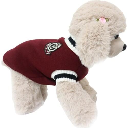 Winter Warm Dog Sweater British College Style V-Neck Pet Clothes For Small Medium Large Dog Chihuahua Golden Retriever Suit Dogs