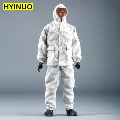 1/6 Scale FG033 US Army SEALs Men Snow Digital Camouflage Combat Uniform Clothes Clothing Set For 12" Action Figure Male Body