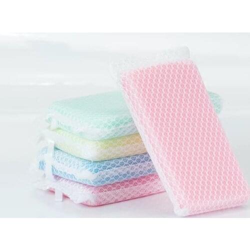 10pcs Kitchen Mesh Sponge Wipe Eraser Scouring Pad Dishcloth Pot Dish Towels Cleaning Brush Bathroom Cleaner