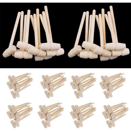 100/80/60/40/20/10 PCS Mini Wooden Hammer Wood Mallet for DIY Wood Working Household Crafts Lobster Seafood Cracker Hand Tool