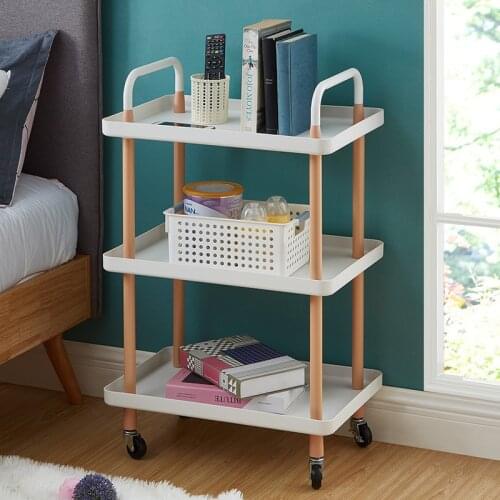 2021 hot style Nordic style luxury mobile trolley simple kitchen living room storage storage square rack