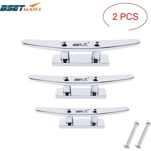 2X Stainless Steel 316 Low Flat Cleat Boat Cleats Deck Rope Cleat Mooring Dock Cleat Marine Hardware Yacht Accessories Lock bolt