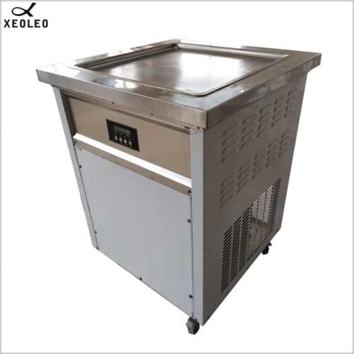 XEOLEO 900W Ice Frying machine Single Pot Roll Ice cream maker 50*2cm Yogurt frier Fry Ice maker Stainless steel Digital Control