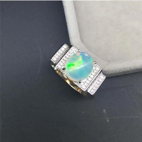 Free Shipping Fashion Ring REAL S925 sterling silver inlaid Natural OPal ring 9*11mm