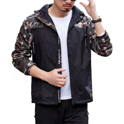 8XL 7XL 6XL New Spring Autumn Bomber Hooded Jacket Men Casual Loose Patchwork Windbreaker Jacket Male Outwear Zipper Thin Coat