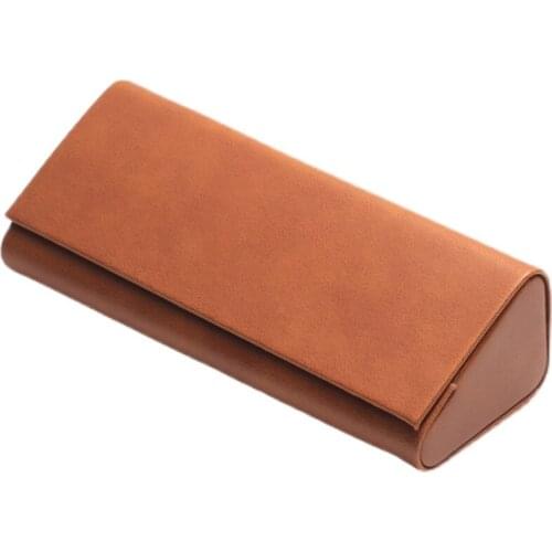 Myopia eyeglass case eye contact case portable triangle glasses case PU Leather sunglasses case Travel glasses case wholesale