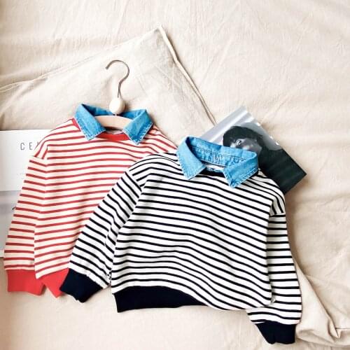 Kids Sweatshirts Toddler Baby Boy Hoodie Cool Birthday Clothing Girls Clothes Childrens Clothing Infant Denim Collar T Shirts