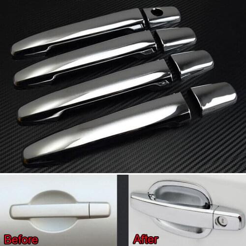 For Mitsubishi ASX 8Pcs Out Door Handle Cover Bar Trim ABS Car Anti-Scratch Chromium Styling Sticker Accessories 2013 2014 2015