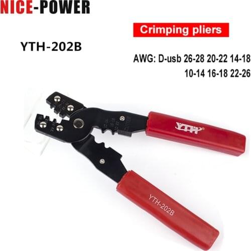 YTH-202B Wire Crimping Plier Wire Crimper Wire Stripper Ratchet Crimping tool Line Pliers For Steel Wire AWG 26-28 20-22 14-18