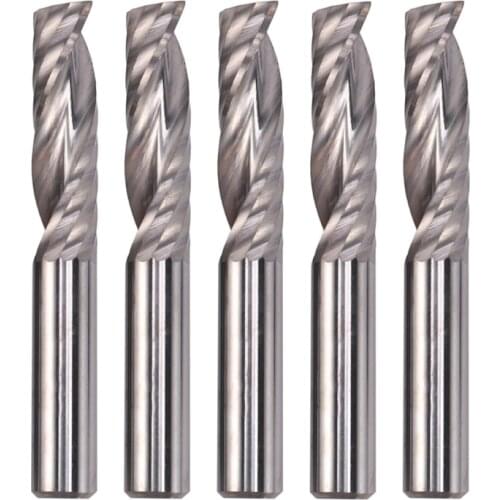 5Pcs Up Down Cut 6MM Spiral Solid Carbide CNC Router Endmill Compression Wood Tungsten End Milling Cutter Tool Bit