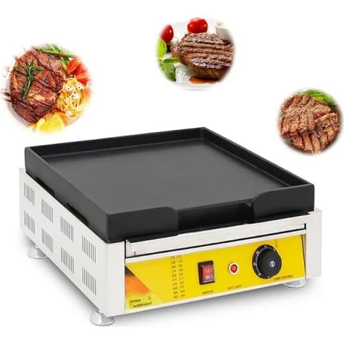 Commercial Electric Grill Griddles Stainless Steel Flat Pan Pancake Maker Grilled Squid Teppanyaki Dorayaki Machine NP-445