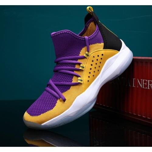 Couple Basketball Shoes Men High Top Sneakers Shock Absorption Basket Shoes Men Breathable Sports Trainers Male Ankle Boots