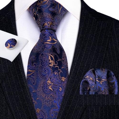 Fashion Luxury Purple Floral 100% Silk Ties Gifts For Men Suit Wedding Barry.Wang NeckTies Hanky Sets Groom Business LN-5285