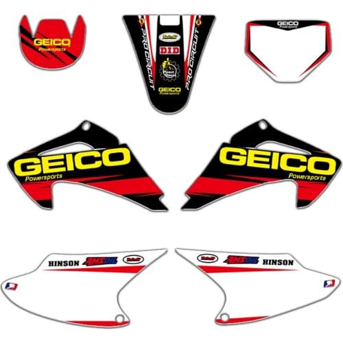 New TEAM GRAPHICS & BACKGROUNDS DECAL STICKER Kit for HONDA CRF150 CRF230 CRF150F CRF230F CRF 150 230 AIR COOLED 2003-2007
