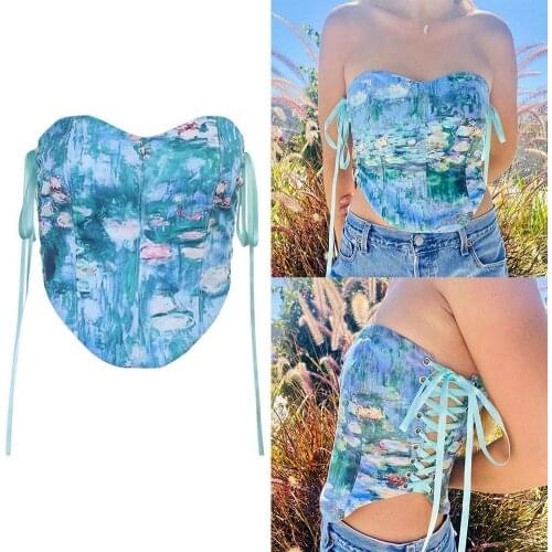 Side Tie Waist Cross-border Foreign Trade Spring New Fashion Waist Sexy Printed European Tie Style And American G0W6