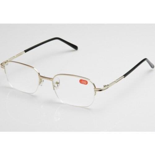 Finished High Myopia Glasses For Women Men Semi Rim Metal Frame Nearsighted Eyeglasses Students Shortsighted Spectacles -6.5~-10