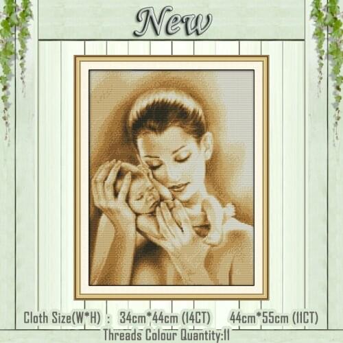 Mother and son diy decor painting counted print on the canvas DMC 11CT 14CT kits Chinese Cross Stitch embroidery needlework Sets