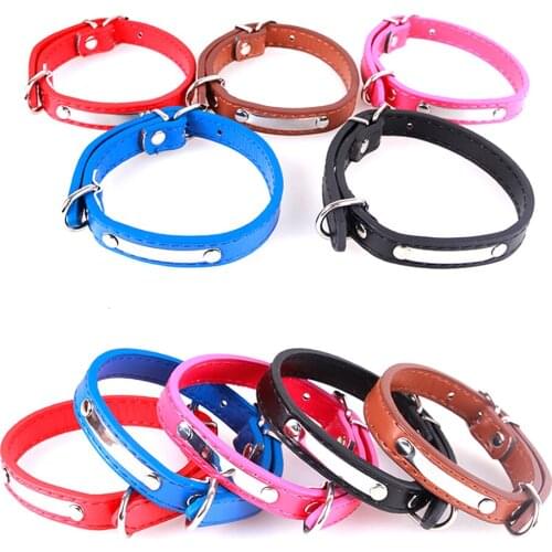 Pet Collars Dog Collar Buckle Candy 5 Color PU Leather Collar Cat Studded Neck Strap Dogs Collar