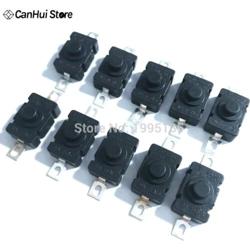10PCS/LOT 18*12MM KAN Flashlight Switch 1.5A 250VAC Self Locking Patch Type Push Button Switch 2P-ON-OFF Small Switches KAN-28