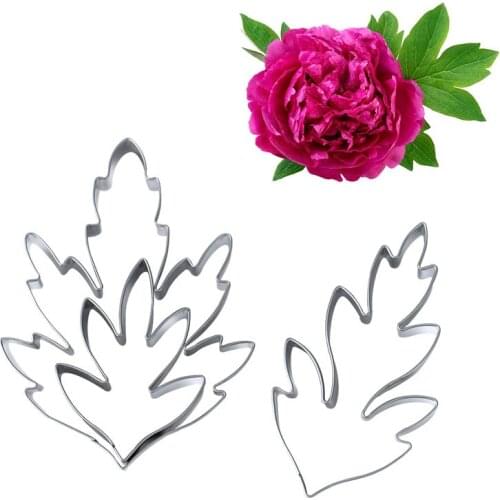 Stainless Steel Peony Flower Leaves Cake Cutter Slicer Set Wedding Party Fondant Sugar Pastry Cake Decorating Tools Bakeware