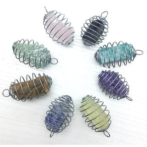 Natural rough stone pendant mineral crystal teaching specimen DIY jewelry pendant carving small stone original ston