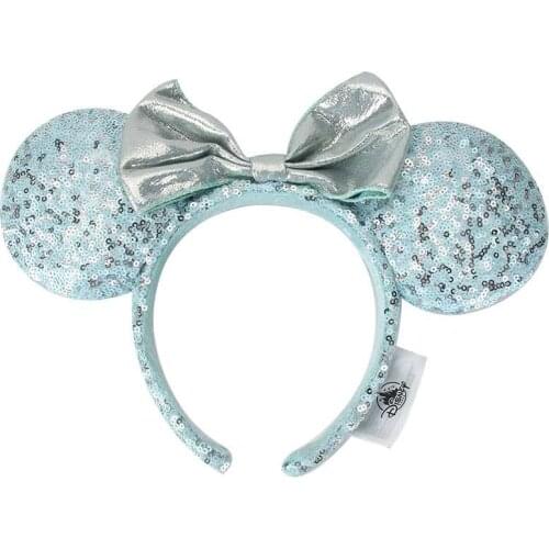 NEW Original brand Princess blue Ears sequin Bow EARS COSTUME Headband Cosplay Plush Gift Adult/Kids Headband