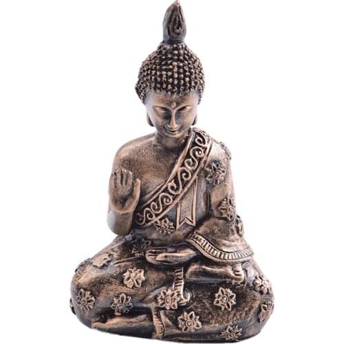 Buddha Statue Resin Buddha Sculpture Retro Meditating Buddha Statue Desktop Decor Handmade Crafts Modern Art Garden Ornament