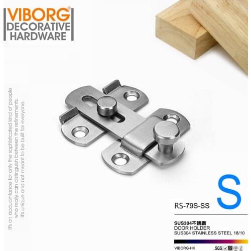 VIBORG Deluxe Solid SUS304 Stainless Steel Surface Door Bolt Lock Door Latch Locks Door Safety Guard Latch