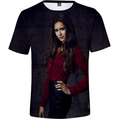 TV Series The Vampire Diaries Damon Salvatore Elena Gilbert Stefan 3D T-Shirt Men Women Fans Tshirt Boy Girl Clothes