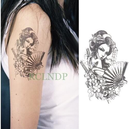 Waterproof Temporary Tattoo Sticker Chinese Beauty Girl Flower Fake Tatto Flash Tatoo Back Leg Arm belly big size for Women girl
