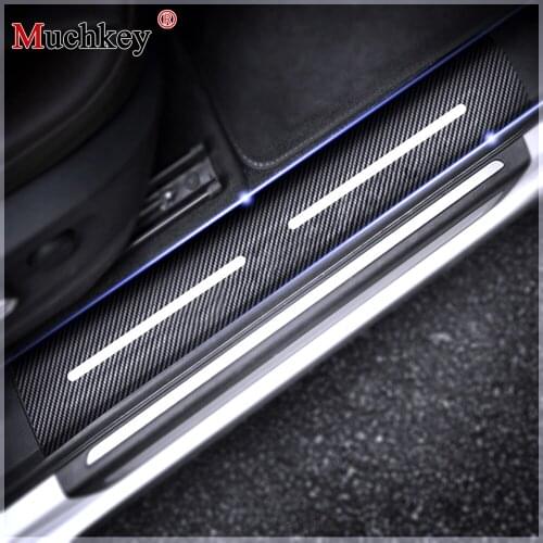 For Cadillac CTS 2008 2009 2010 2011 2012 2013 Door Sills For Cars Door Step Protector Stickers 4D Carbon Fiber Sticker